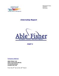 Able Fisher Part 1 / 2007 Internship Report / Alessandra Fiore | Fiore, Alessandra. Author