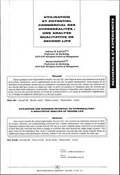 Utilisation et potentiel commercial des hyperréalités : Une analyse qualitative de Second Life / KAPLAN, Andreas M. ; HAENLEIN, Michael | KAPLAN, Andreas M. - Professeur à ESCP Business School. Author