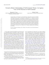 Toward a Better Understanding of Self-Construal Theory: An Agency View of the Processes of Self-Construal / VOYER, B.G., FRANKS, B. | VOYER, Benjamin - Professeur à ESCP Business School. Author