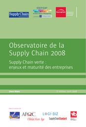 Supply chain verte : Enjeux et maturité des entreprises / Observatoire de la supply chain, Valentina Carbone, Valérie Moatti | CARBONE, Valentina - Professeur à ESCP Business School