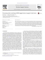 Preventing ticket-switching of RFID-tagged items in apparel retail stores / Wei ZHOU, Selwyn PIRAMUTHU | ZHOU, Wei - Professeur à ESCP Business School. Author