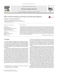 Effect of ticket-switching on inventory and shelf-space allocation / Wei Zhou, Selwyn Piramuthu | ZHOU, Wei - Professeur à ESCP Business School. Author