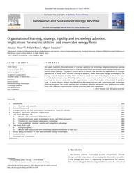 Organisational learning, strategic rigidity and technology adoption: implications for electric utilities and renewable energy firms / NISAR A., RUIZ F., PALACIOS M. | NISAR, Arsalan. Author