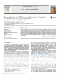 Remanufacturing with RFID item-level information : Optimization, waste reduction and quality improvement / Wei ZHOU, Selwyn PIRAMUTHU | ZHOU, Wei - Professeur à ESCP Business School. Author