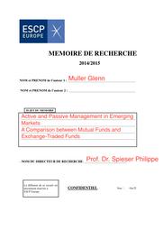 Active and Passive Management in Emerging Markets : A Comparison between mutual funds and exchange-traded funds / Glenn Muller | 