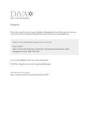 Impact of knowledge brokering on performance heterogeneity among business models / Palacios, Miguel | Palacios, Miguel - Professeur à ESCP Business School. Author