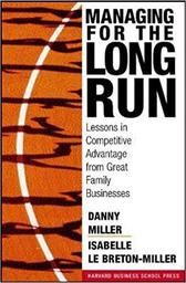 Managing for long run : Lessons in competitive advantage from great family businesses / MILLER, Danny | MILLER, Danny. Author
